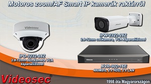 Videosec Motoros Zoom/AF Smart IP kamerák raktárról