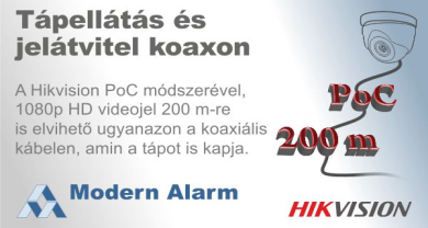 A Modern Alarm bemutatja: Hikvision „Power-over-Coax”, koax kábelen keresztüli tápellátás