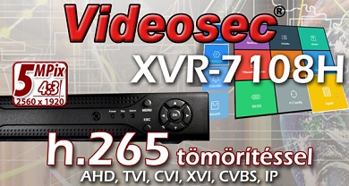 Kedvező árfekvésű minőségi Videosec XVR megoldások immár H.265 tömörítéssel is