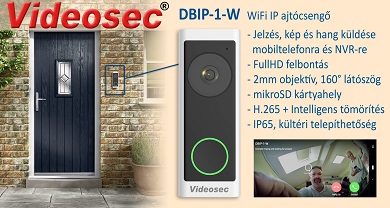 DBIP-1-W IP WiFi videó ajtócsengő, raktárról, a Videosectől