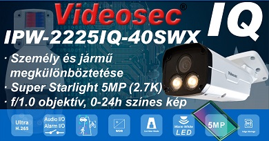 Videosec IPW-2225IQ-40SWX – színes kép a nap 24 órájában