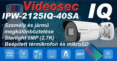 Videosec IPW-2125IQ-40SA – a legkisebb IQ-kamera