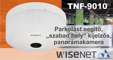 Wisenet, parkolást segítő, szabad hely kijelző kamerarendszer a Modern Alarm-tól