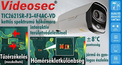 Tűzvédelem Videosec TIC2621SR-F3-4F4AC-VD hőkamerával