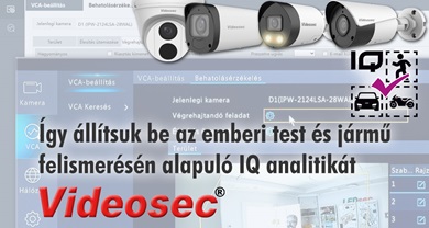 Az emberalak és jármű felismerésen alapuló belépő szintű IQ analitika beállítása