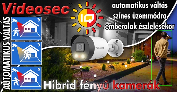 Hibrid fényű Videosec kamerák IQ analitikával