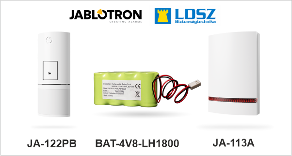 Jablotron üvegtörés érzékelő és hangjelző akku változások