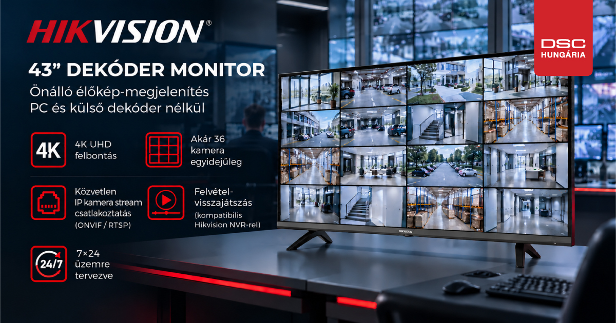 DS-D5243U3-1V0D Hikvision Monitor és Dekóder, 43