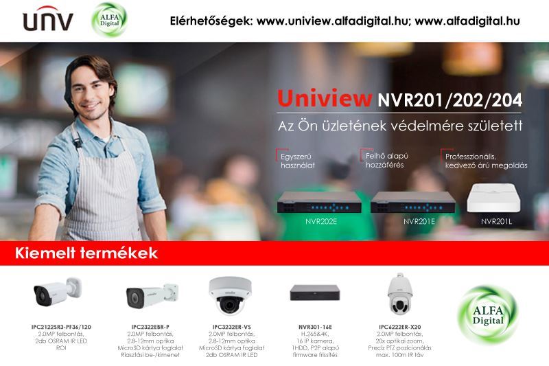 Uniview NVR201/202/204 digitális rögzítő