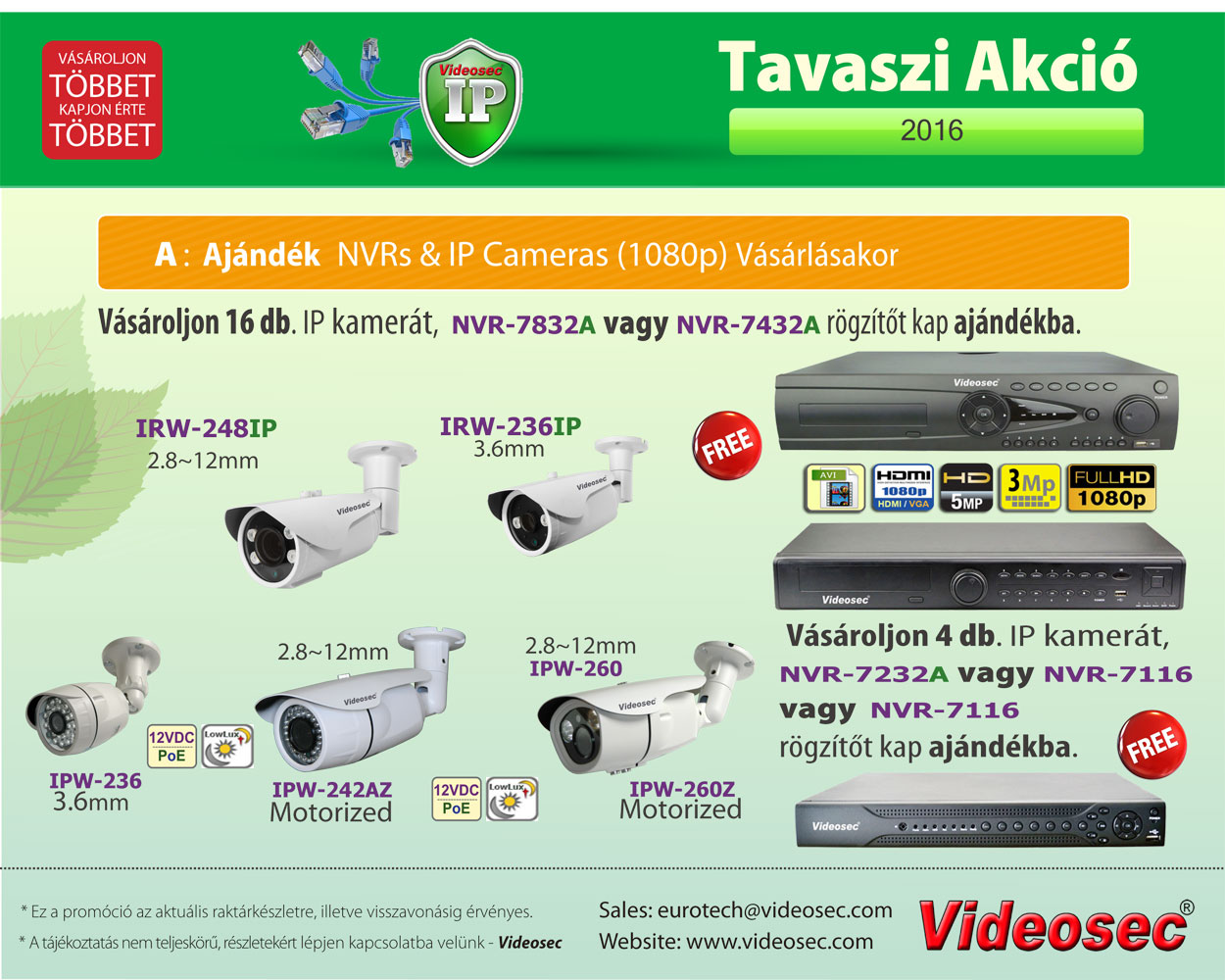 Folytatódik a Videosec IP eszközök tavaszi promóciója