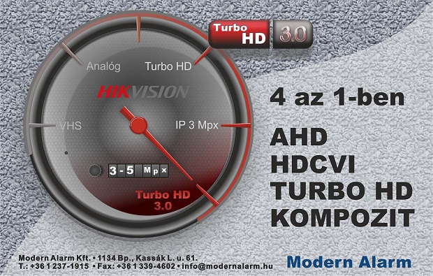 Megérkeztek a Modern Alarm-hoz az új, AHD / Turbo HD 3.0 Hikvision kamerák