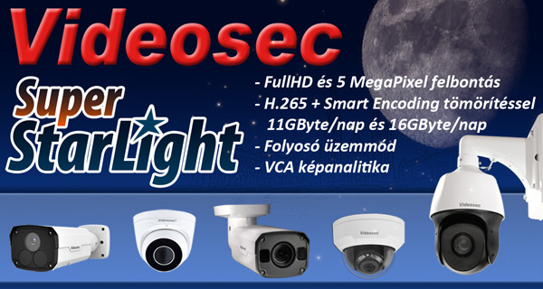 Legújabb 5MP Starlight kamerák a Videosec kínálatában