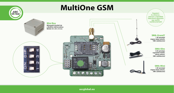 MultiOne GSM relés távvezérlő egy bemenettel 