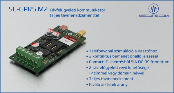 SC-GPRS M2 távfelügyeleti kommunikátor