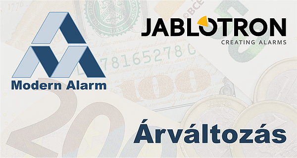 Tájékoztató Jablotron árváltozásról a Modern Alarm Kft-nél