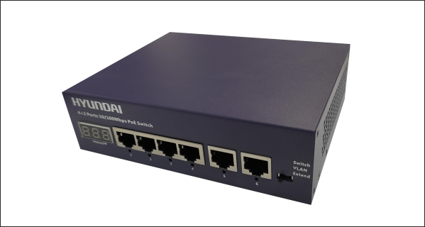 HYUNDAI HYU-262, 6 portos PoE SWITCH