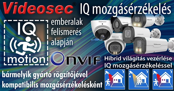 Videosec IQ mozgásérzékelés – mindennel kompatibilis képanalitika