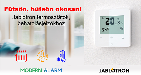 Jablotron termosztátok, behatolásjelzőkhöz