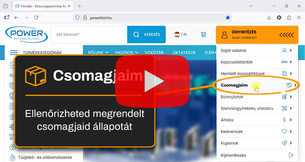 Neked fejlesztettük! – Ügyintézés menü: Csomagjaim 