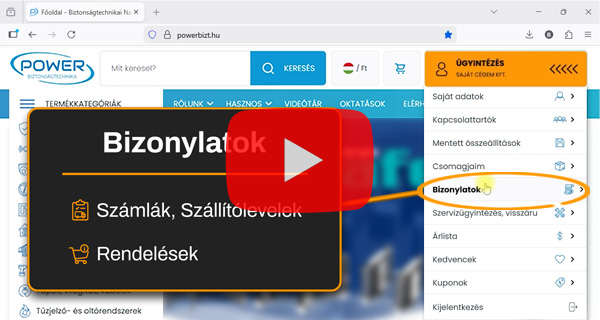 Neked fejlesztettük! – Ügyintézés menü: Bizonylatok